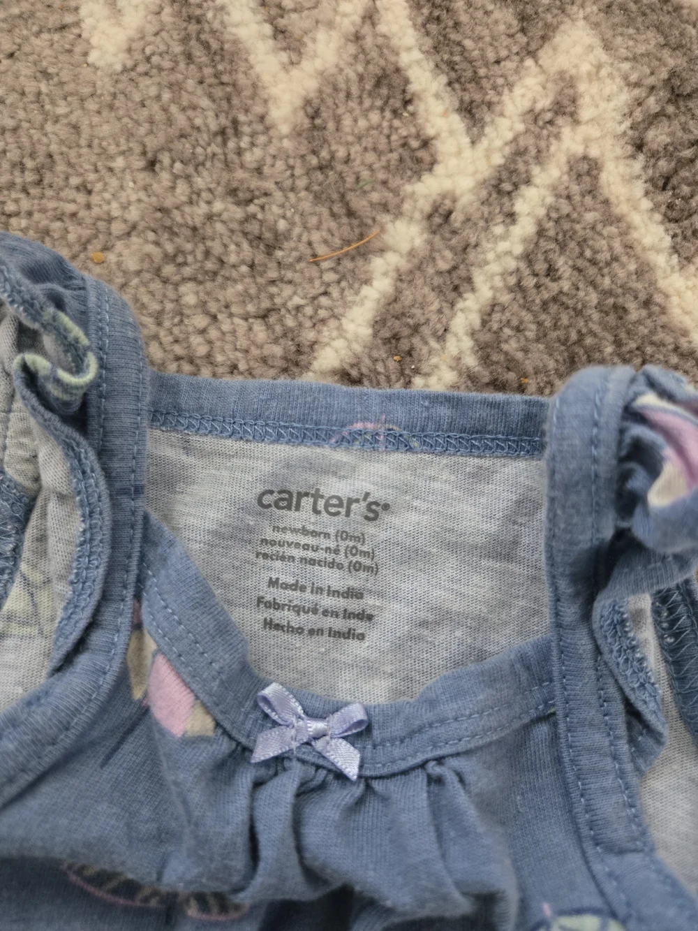 Carter's Blue Baby Girls Umbrella Print Romper Newborn